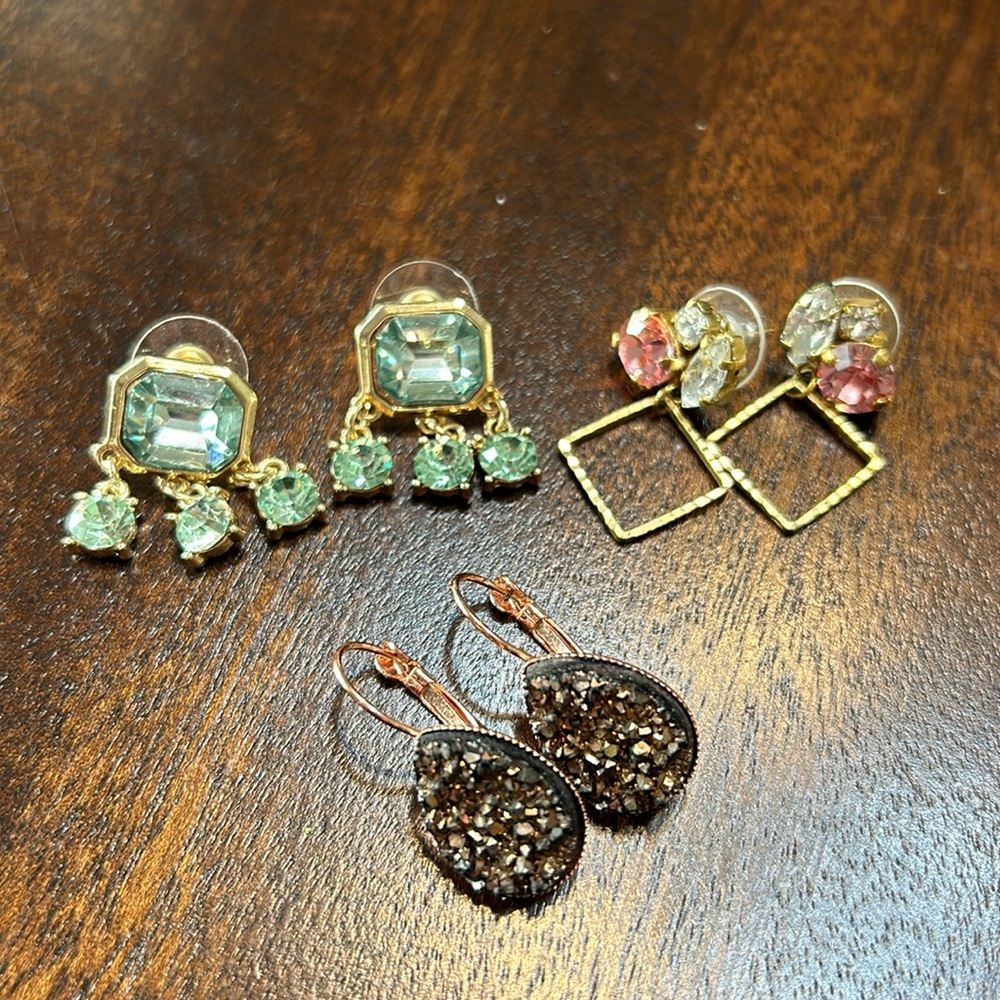 SALE!!! Set of 3 Rhinestone Earrings Pairs